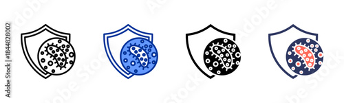 Antimicrobial icon set multiple style collection