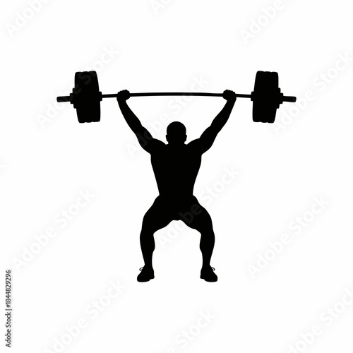 vector silhouette of a weightlifter

