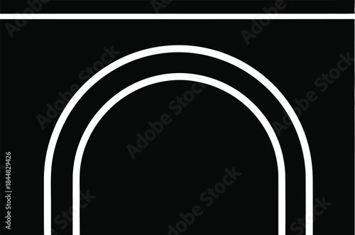 Minimalist archway design with clean lines perfect for various applications on transparent background silhouette