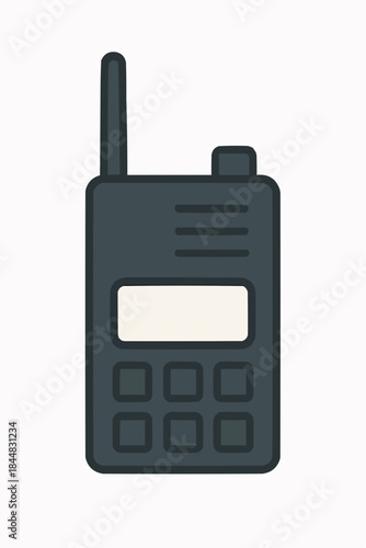 Portable Handheld Radio Flat Illustration  
