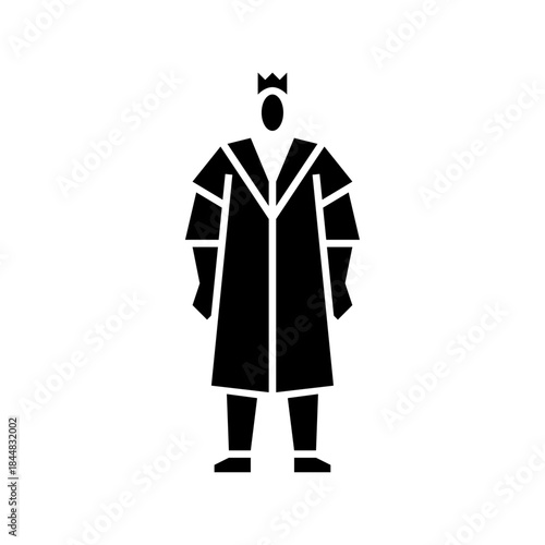 King character glyph icon. King illustration.