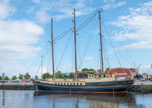 Sailboat in the port of Thisted in Denmark