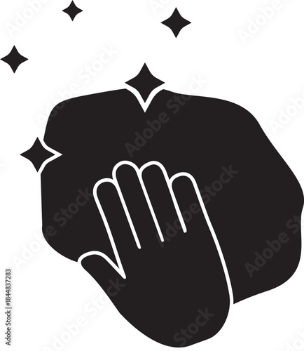 Cleaning And Shining With A Hand And Sparkles