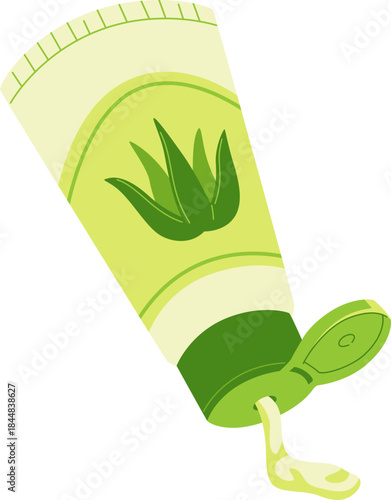 Green Aloe Vera Tube Illustration