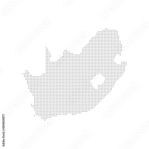 dotted halftone black silhouette of south africa map isolated. south africa country map for travel and presentation. south africa halftones map vector illustration.  world maps circle. global map.