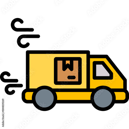 Express Shipping lineal color icon