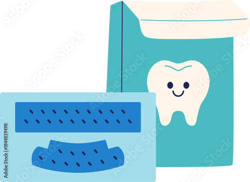 White Tooth And Teeth Whitening Strips Illustration