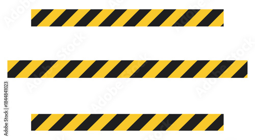 Diagonal yellow black caution stripes set on white background, featuring high-contrast safety lines perfect for warning graphics
