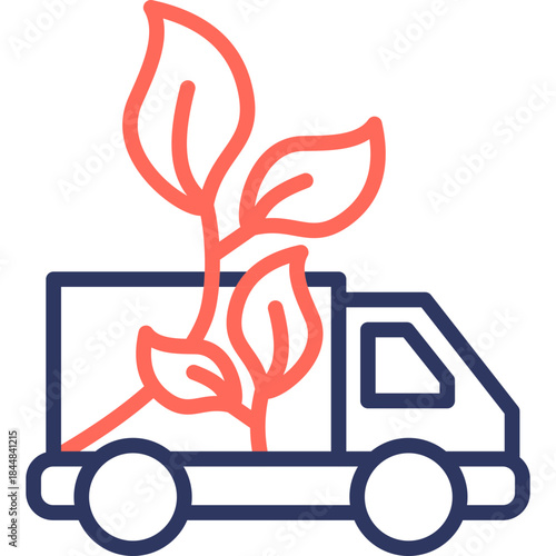 Green Logistics line color icon