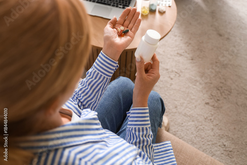 Mature woman with vitamin s...