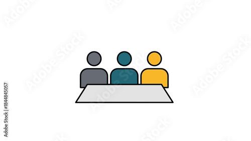 Three People Sitting Together At A Table.