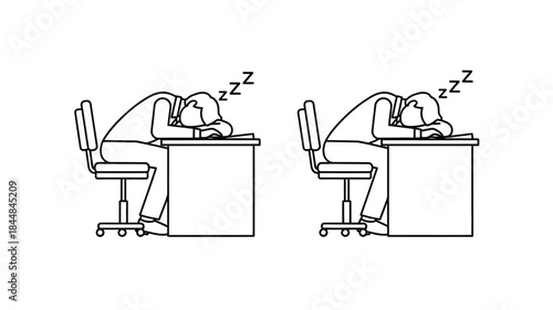 Students sleeping at their desks a common sight in education silhouette