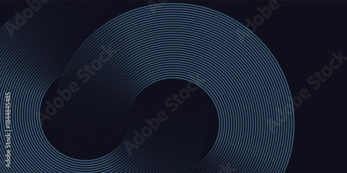 Abstract blue glowing geometric lines on dark blue background.
