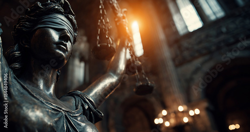 The Statue of Justice - lady justice or Iustitia / Justitia the Roman goddess of Justice