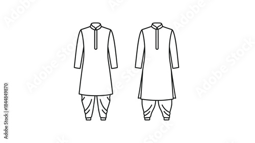 Fashion design sketches of traditional menswear garments a black silhouette