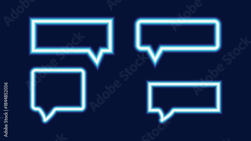 Vibrant neon frames glow against a sleek dark background. Perfect for web design ads poster and gaming graphics. Vector illustration.