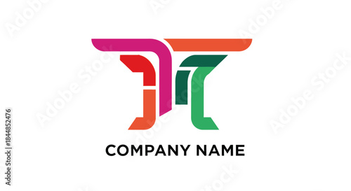 Abstract Logo Design with Intertwined Lines in Vibrant Colors for Modern Company.