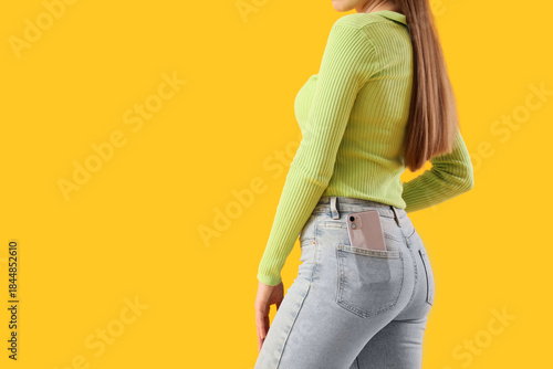 Young woman with modern mob...