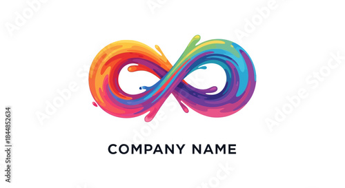 Colorful Infinity Symbol Logo Design with Vibrant Paint Strokes.
