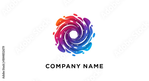 Colorful Swirl Logo Design with Vibrant Gradient and Dynamic Circular Pattern.
