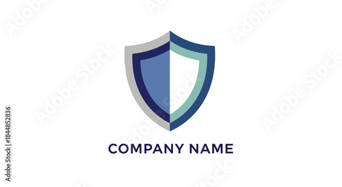 Modern Shield Logo Design with Blue and White Accents for Security Company.