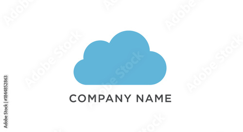 Simple Blue Cloud Logo Design for Technology or Weather Related Company.