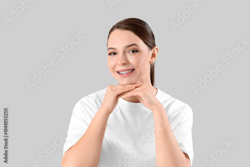 Young woman with dental bra...