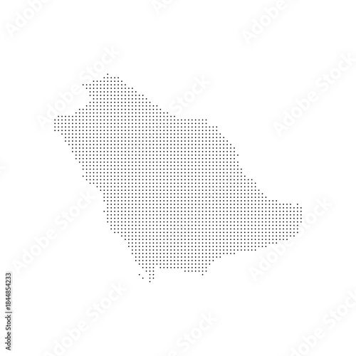 dotted halftone black silhouette of saudi arabia map isolated. saudi arabia country map for travel and presentation. saudi arabia halftones map vector illustration.  world maps circle. global map.