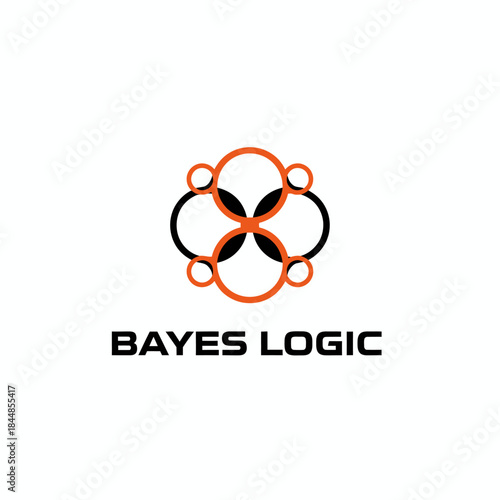 Bayes Logic Abstract Interconnected Circles Logo