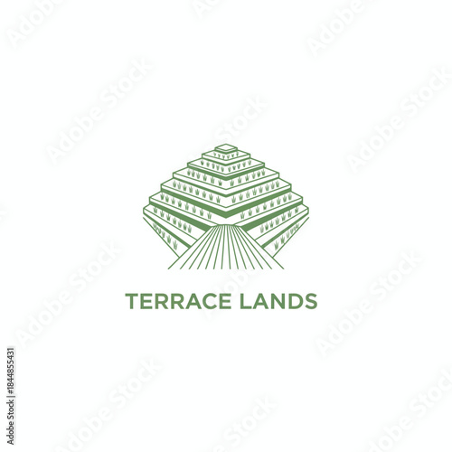 Terrace Lands Agriculture Farming Pyramid Logo