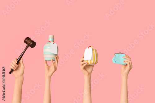 Female hands with auction g...