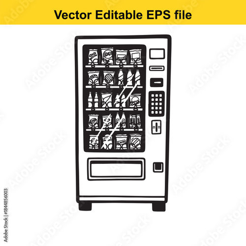  vector illustration of a vending machine in editable eps format for graphic design