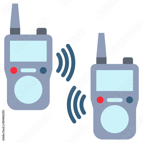 Radio Communication Flat Icon Mini Illustration, Use For Modern Concept, Print, Ui, Ux Kit, Web And App Development. Vector Related To Firefighter, Rescue And More