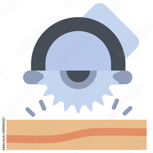 Saw Flat Icon Mini Illustration, Use For Modern Concept, Print, Ui, Ux Kit, Web And App Development. Vector Related To Firefighter, Rescue And More