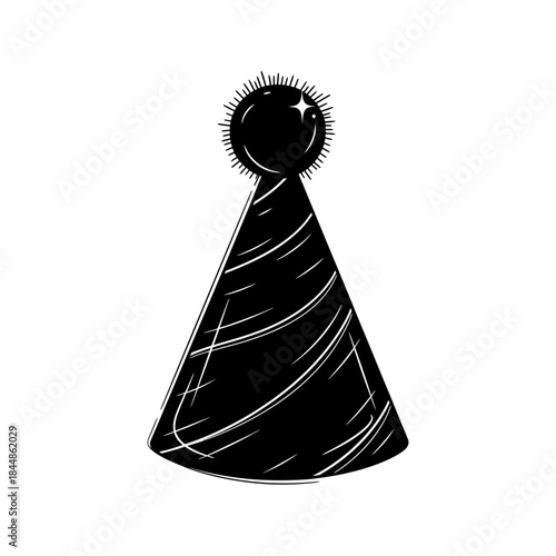 Minimalist illustration of a black keyhole with a circular head and cone-shaped body