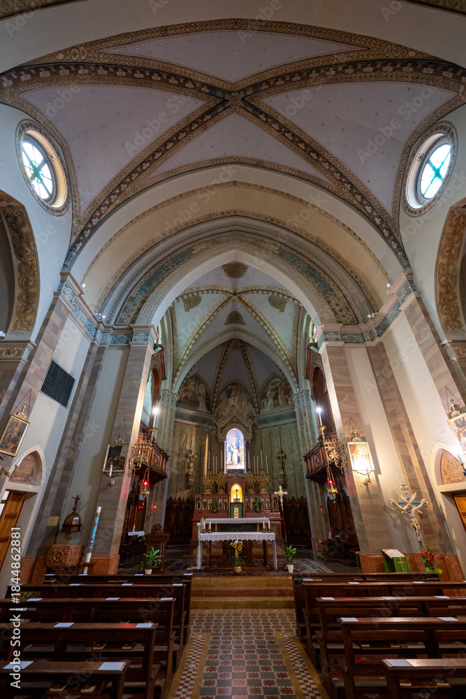 Fototapeta premium Interior of Chiesa di San Carlo Borromeo - Castalletto, Italy