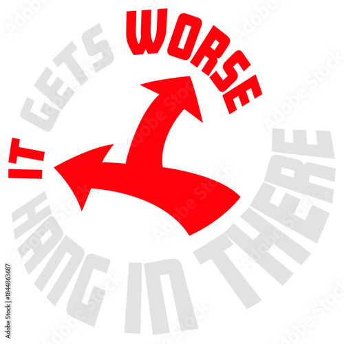 Hang In There It Gets Worse Funny Quote Fun Joke