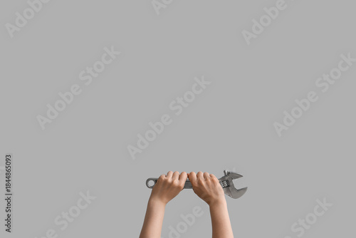 Female hands holding adjust...