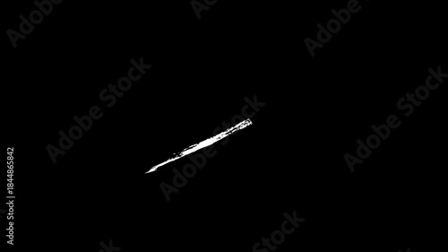 Arrow with brush texture. Moving banner with pencil line art and sketch of arrow pointing up and right. Pointer or indicator. Hand drawn graphic animated footage