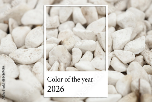Texture of white pebbles as...