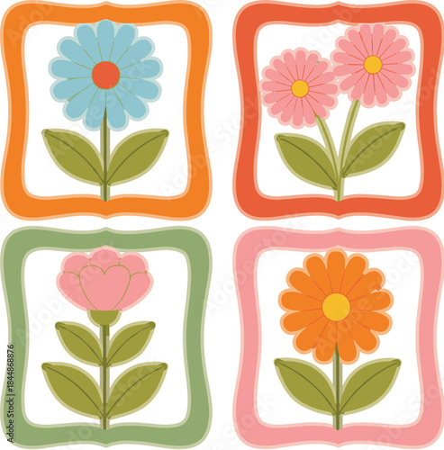 Flat design vector of people waiting in line at a supermarket grocery store checkout counter with a cashier