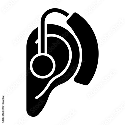 Hearing aid glyph solid icon