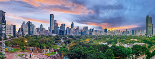 Photography View of Lumphini Lumpini Park at Si Lom Silom taken from Central Park Mall in BK