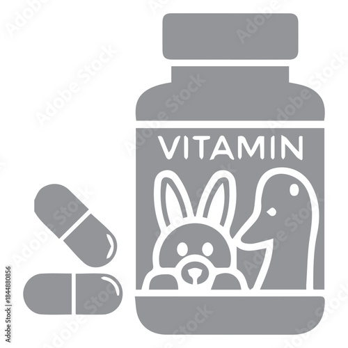 Vitamin bottle and pills