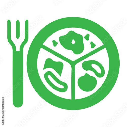 Healthy Divided Meal Plate Icon