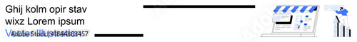 E-commerce, online shopping, data analytics, digital marketing, small business, sales reports. a storefront with statistical graphs. E-commerce and data analytics