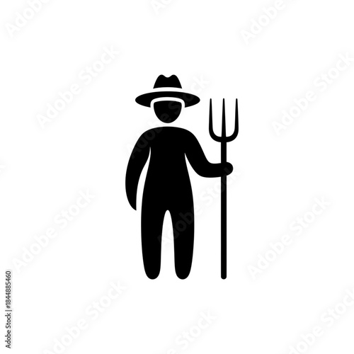 【Lifestyle Icons – Transport】Farmer silhouette icon for agriculture and design｜農夫のシルエットアイコン（農業・デザイン用）