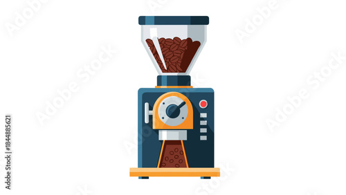 Vintage Manual Coffee Grinder in Retro Kitchen Scene.