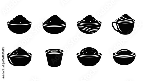 Variety of Dishes: Displaying a diverse assortment of culinary delights, featuring a delightful arrangement of bowls each holding a unique ingredient, illustrating the art of food presentation.