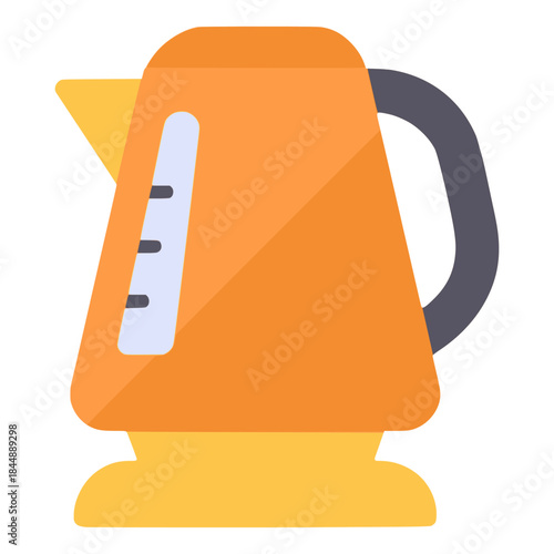 electric kettle water teapot beverage flat color vector illustration template design